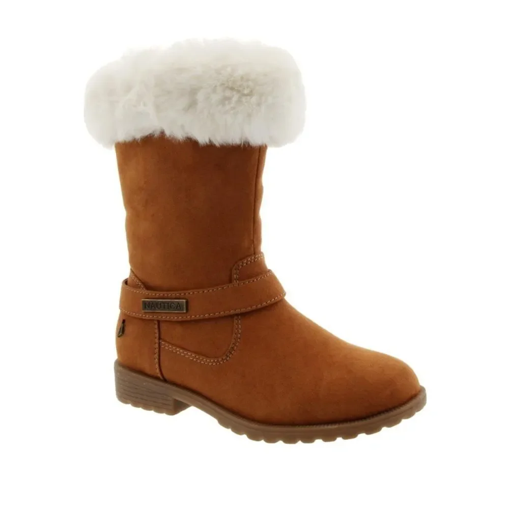 NAUTICA Girls Warm Boots-Cold Weather Fashion With Sherpa Fur Size 5 # CT